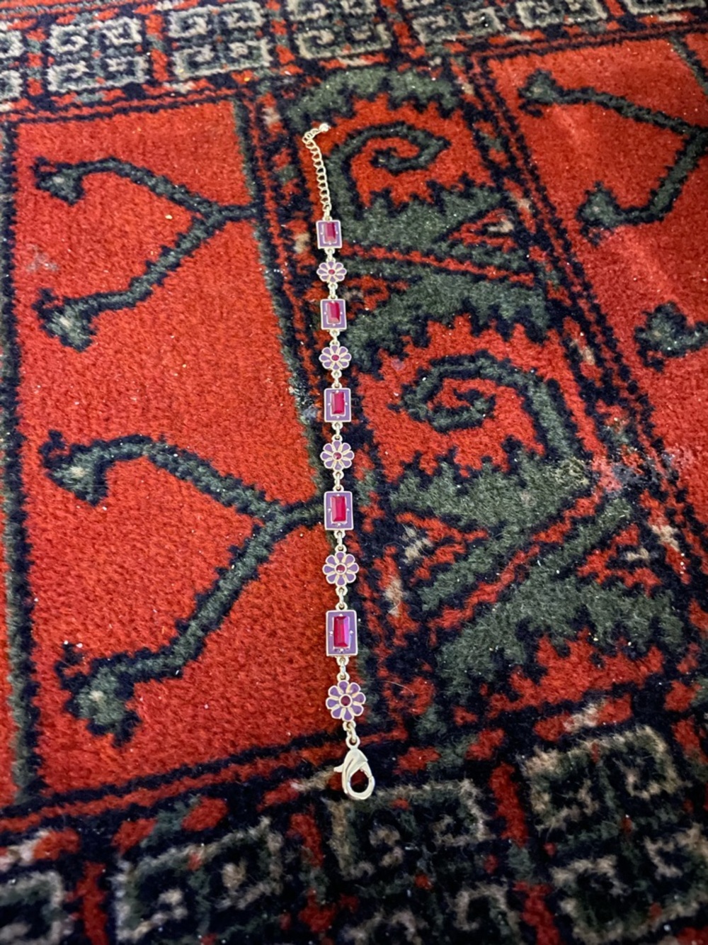 Lovely red stone bracelet